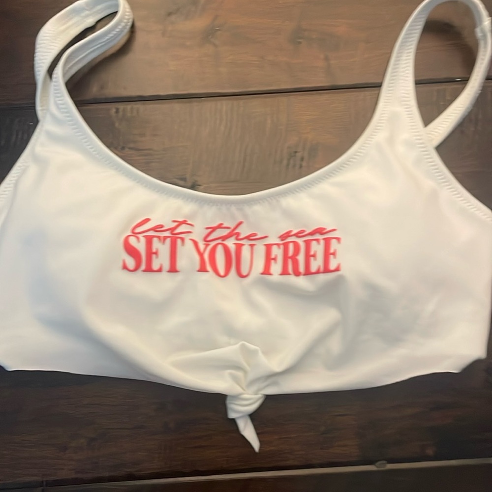 white bikini top